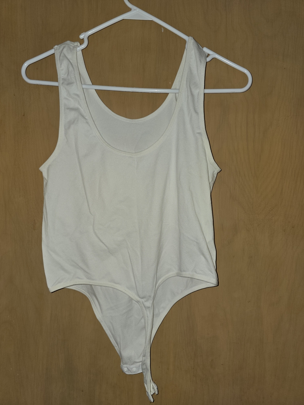 Women’s Scoop Neck Cotton-Blend Bodysuit in Cream